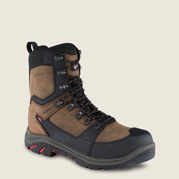 Red Wing Mens Trades - 8-inch Insulated Waterproof Toe - Safety Boots Brown/Black - 0869VPQKY